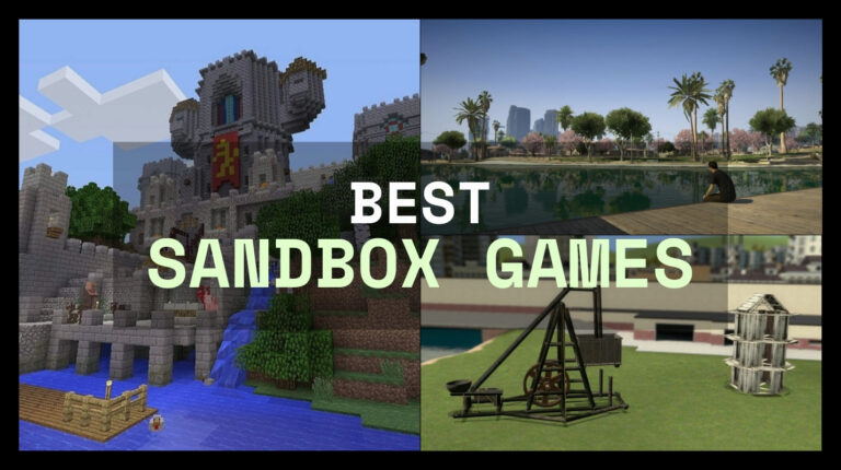 Game scenes labeled Best Sandbox Games